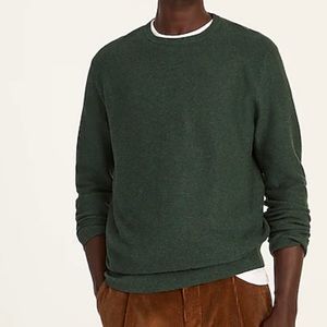 J Crew Forest Green Cotton Crewneck Sweater NWOT
